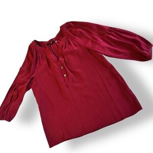 TIBI 100% Silk Maroon Burgundy Red Women's Blouse Women’s Top